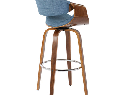 Curvini Mid - Century Modern Fixed Height Barstool With Swivel (Set of 2)