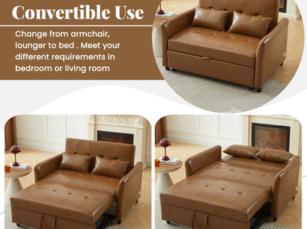 Convertible Sleeper Sofa Bed With 3 USB Ports