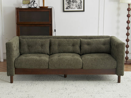 Upholstered Sofa Modern 3 Seater Sofa Couch With Tufted Design For Living Room