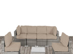 Light Brown / 4 Pc. 4 Seater Sectional, 2 Chairs, Table