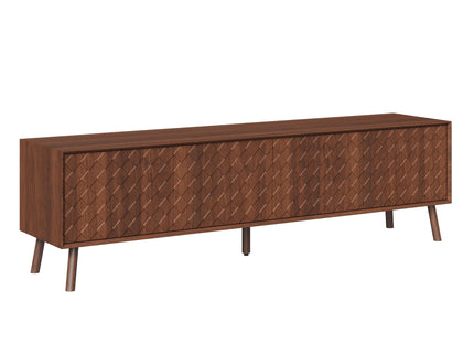 70" TV Stand For TVs Up To 80", Soft Closing Hinges And Cable Management - Walnut