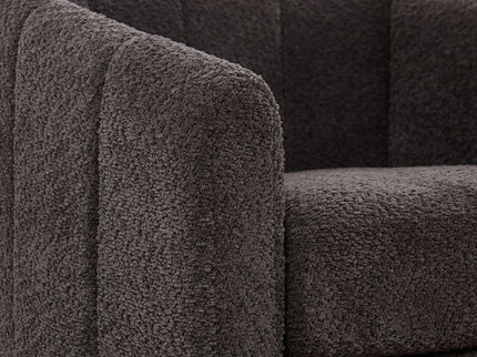 Swivel Upholstered Barrel Chair With Metal Base