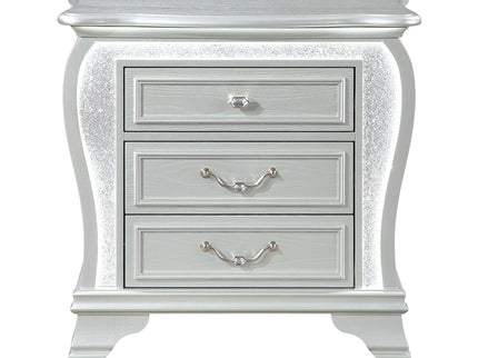 Aurelia - Nightstand With LED - Silver