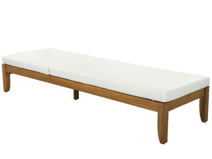 Adjustable Outdoor Patio Lounge Chair Chaise Lounge - Beige / Natural