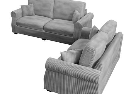 Contemporary 2 Piece Sofa Set With Matching Pillows