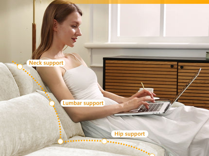 Elegant Sofa With Ergonomic Design And Lumbar Pillows