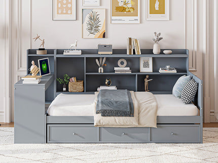 Daybed With 3 Drawers USB Ports And Desk