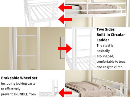Bunk Bed With Noise Reduction And Safety Guardrail