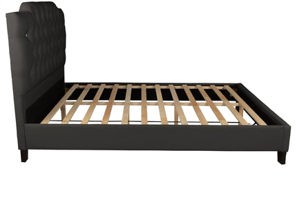 Modern Bed Frame With Tufted Upholstered Headboard