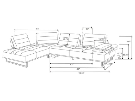 Harnal - L-Shape Sectional Adjustable Back Comfort Focused Sofa - Taupe