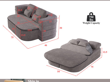 2 In 1 Foldable Sofa Bed With Multi Functional Blanket, Floor Lounge Sofa
