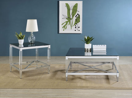 Wallingsford - 2 Piece Square Coffee And End Table Set - Chrome
