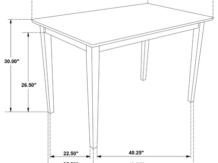 Stan - 5 Piece Dining Set With Rectangular Table And Slat Back Chairs - Cappuccino