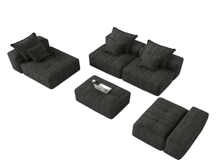 Modern Oversized Diy Combination, Modular Sectional Sofa With Pillows