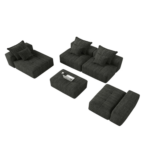 Modern Oversized Diy Combination, Modular Sectional Sofa With Pillows