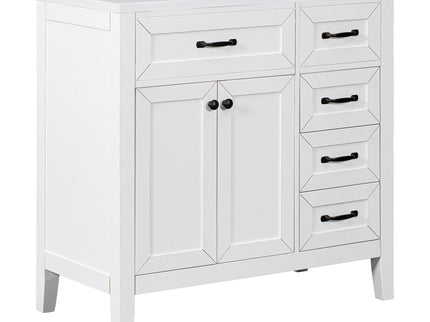 Modern Bathroom Vanity With Sink, Freestanding With Drawers And Doors