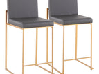 Dark Gray / Faux Leather / 2 Pieces
