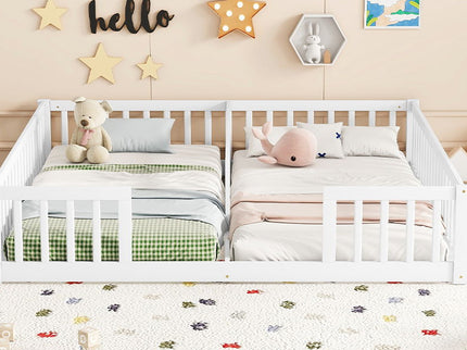 Double Floor Bed With Fence, Guardrails, Without Door