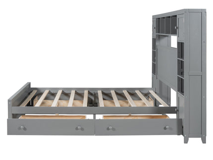 Bed With All In One Cabinet, Shelf And Sockets