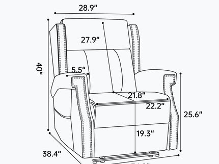 Manual Recliner Chair  With Heavy Duty Motion Mechanism, 8 Vibrating Nodes And 3 Massage Modes For Living Room
