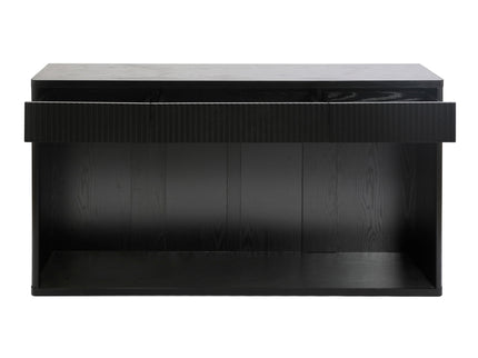 Fluted Console Table With 3 Drawers, Long Sofa Table Behind Couch For Living Room - Black