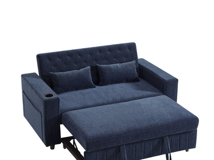 Pull-Out Sofa Bed Convertible Couch With Adjustable Backrest For Living Room