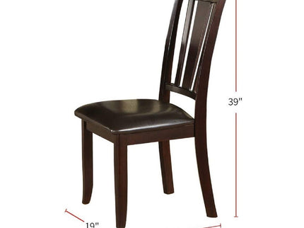 7 Piece Set, Dining Table With Butterfly Leaf And 6 Side Chairs - Espresso