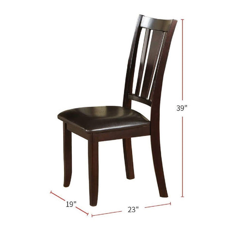 7 Piece Set, Dining Table With Butterfly Leaf And 6 Side Chairs - Espresso
