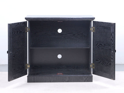 Sideboard Cabinet With Mirrored Doors, Adjustable Shelf, Metal Handles