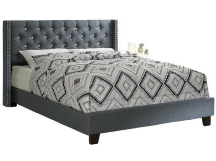 Contemporary Style Bed With Diamond Tufted Headboard