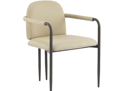 Modern Dining Chair (Set of 2) With Iron Frame - Espresso / Khaki