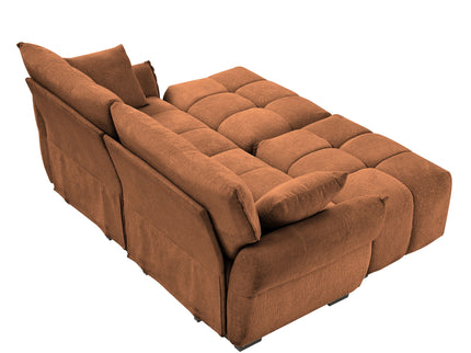 Sofa Set With Ottoman And Pillows, Textured, High Resilience Cushions