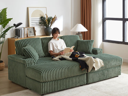 3 Seater Sofa With 2 Ottomans For Living Room