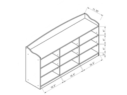 Entryway Shoe Storage Bench, Nine Storage Shelves, Entryway Organizer