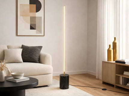 Prism - LED Floor Lamp With On / Off Switch Base - Gold / Marble