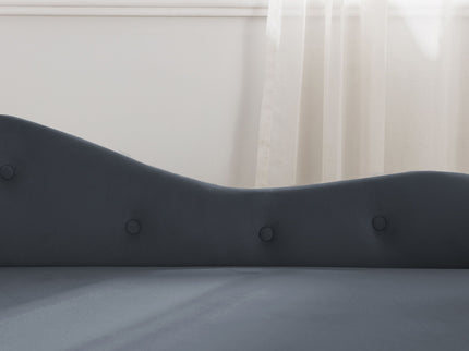 Chaise Lounge Indoor, Lounge Chair For Bedroom With Storage & Pillow, Modern Upholstered Rolled Arm Chase Lounge For Sleeping With Nailhead Trim For Living Room Bedroom Office