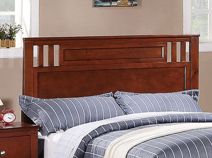Simple Frame With Headboard And Vertical Carved Design