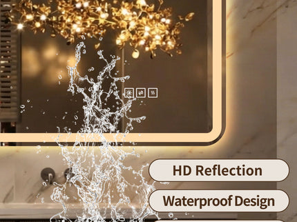 24" X 32" Rectangular Front Lighted And Backlit LED Bathroom Mirror With Anti Fog - Clear