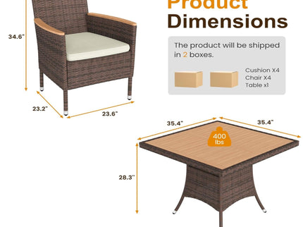 5 Piece Patio Dining Set With Table