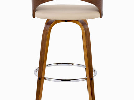 Grotto - Mid Century Modern Elegant Fixed Height Counter Stool With Swivel With Round Footrest (Set of 2)