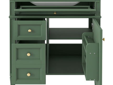 Bathroom Vanity With Top Sink, Storage Cabinet With 2 Drawers, Tip Out Drawer