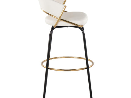 Jie - Fixed Height Contemporary Barstool With Swivel Round Footrest (Set of 2)