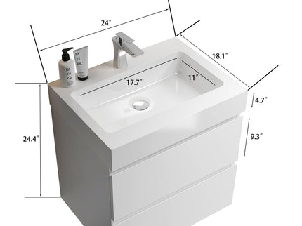Alice - Bathroom Vanity With Large Storage, Sink, Wall Mounted