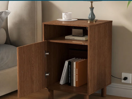 Nightstand With Charging Station & Storage