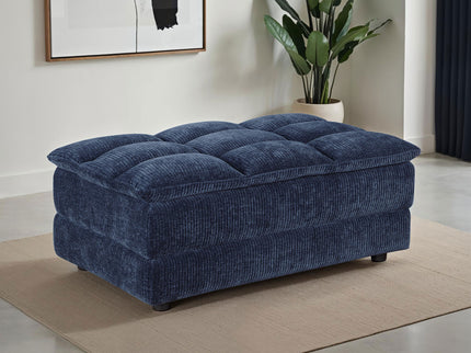 Azure - Upholstered Rectangular Ottoman - Blue