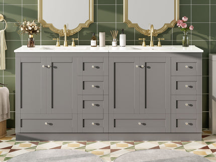 Shaker Free Standing Bathroom Vanity Cabinet With Sink, Soft Close Drawers, Soft Close Doors