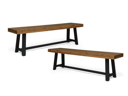 Cloud - Outdoor Bench With Acacia Wood Frame And Slat Panel Design