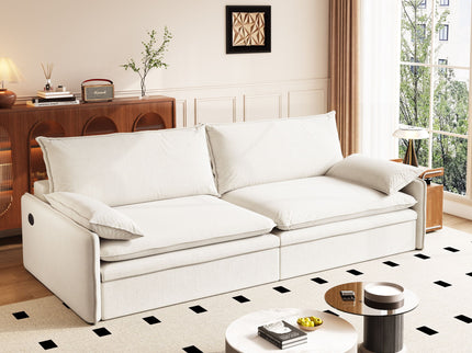 4 Seat Convertible Sleeper Sofa Bed, Modern With Storage