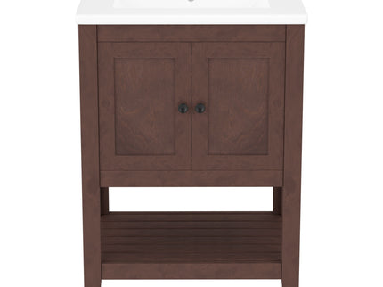 Modern Bathroom Vanity With Sink And Open Shelf