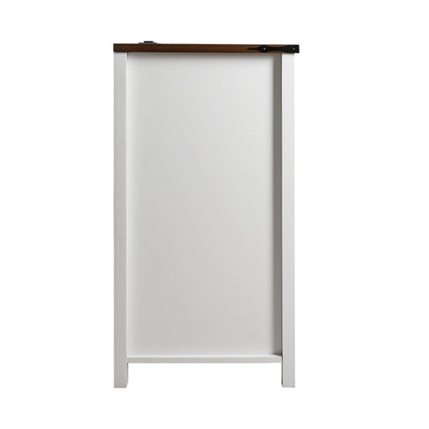 Coffee Bar With Mini Fridge Space & Built In Charging Station, Large Bar Cabinet With Drawers & Adjustable Shelves For Kitchen - White